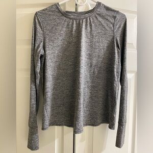 Athleta Heather Gray Long Sleeve Tulip Back Women's UPF Top